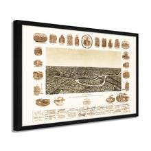 Cargar imagen en el visor de la galería, Digitally Restored and Enhanced 1892 Map of Dallas Texas Poster - Framed Vintage Dallas Map - Old City of Dallas Wall Art - Dallas Texas Map History - Bird's Eye View of Dallas TX Map