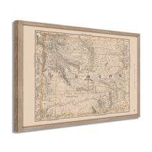 Load image into Gallery viewer, Digitally Restored and Enhanced 1891 Wyoming Map Poster - Framed Vintage Wyoming Map - Restored Wyoming State Map Print - History Map of Wyoming Poster - Old Wyoming Wall Art