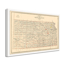 Load image into Gallery viewer, Digitally Restored and Enhanced 1898 Map of Kansas Poster - Framed Vintage Kansas Map Poster - Old Kansas Wall Art - Restored Kansas State Map - Historic State of Kansas Wall Map