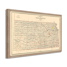 Load image into Gallery viewer, Digitally Restored and Enhanced 1898 Map of Kansas Poster - Framed Vintage Kansas Map Poster - Old Kansas Wall Art - Restored Kansas State Map - Historic State of Kansas Wall Map