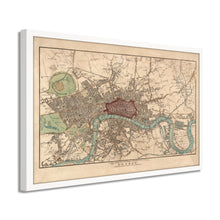 Load image into Gallery viewer, Digitally Restored and Enhanced 1815 London England Map Poster - Framed Vintage London Wall Art - Old City of London Map Print - History Map of London England Wall Art