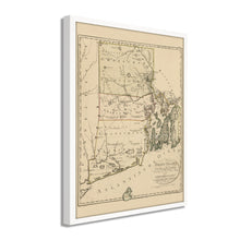 Cargar imagen en el visor de la galería, Digitally Restored and Enhanced 1797 Map of Rhode Island - Framed Vintage Rhode Island State Map - Old Rhode Island Poster - Historic RI Map - Restored Rhode Island Wall Art