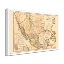 Cargar imagen en el visor de la galería, Digitally Restored and Enhanced 1847 Mexico Map Poster - Framed Vintage Mexico Wall Art - History Map of Mexico Poster - Old Mapa de Mexico - Mapa de los Estados Unidos de Mejico