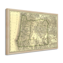 Cargar imagen en el visor de la galería, Digitally Restored and Enhanced 1876 Oregon Map Poster - Framed Vintage Oregon Map Print - Historic Oregon Wall Art - Old Map of Oregon State - Restored Indexed Map of Oregon Poster