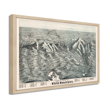 Load image into Gallery viewer, Digitally Restored and Enhanced 1890 White Mountains Map - Framed Vintage Map of the White Mountains - Bird's Eye View Map of White Mountains New Hampshire Shows Index to Summits