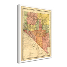 Load image into Gallery viewer, Digitally Restored and Enhanced 1893 Nevada Map Poster - Framed Vintage Map of Nevada Wall Art - Restored Nevada Poster - Old Indexed County & Township Map The of State of Nevada