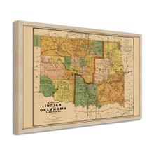 Cargar imagen en el visor de la galería, Digitally Restored and Enhanced 1892 Indian and Oklahoma Territories Map - Framed Vintage Oklahoma Map - Old Map of Oklahoma State Poster - Indian Territory Map & Oklahoma Map Poster