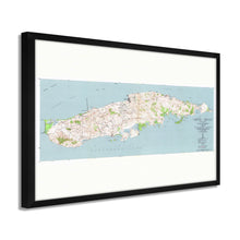Load image into Gallery viewer, Digitally Restored and Enhanced 1951 Island of Vieques Map Print - Framed Vintage Mapa de Puerto Rico Wall Art - Old Topographic Map of the Island of Vieques Puerto Rico Poster