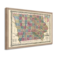 Cargar imagen en el visor de la galería, Digitally Restored and Enhanced 1856 Iowa Map Poster- Framed Vintage Iowa State Map - Old State of Iowa Wall Art - Historic Iowa Wall Map - Sectional & Geological Map of Iowa Poster