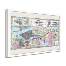 Load image into Gallery viewer, Digitally Restored and Enhanced 1857 Map of New York State Poster -Framed Vintage New York Map Art - Restored Map of NY - Old New York Wall Art - Historic New York State Map Print