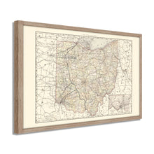 Cargar imagen en el visor de la galería, Digitally Restored and Enhanced 1894 Ohio Map Poster - Framed Vintage Ohio State Wall Art - History Map of Ohio State Poster Print