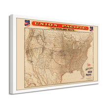 Cargar imagen en el visor de la galería, Digitally Restored and Enhanced 1892 Union Pacific Map of the United States - Framed Vintage USA Map - Old United States Map History