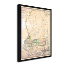 Cargar imagen en el visor de la galería, Digitally Restored and Enhanced 1820 Mississippi State Map - Framed Vintage Wall Map of Mississippi Poster - Old Mississippi Wall Art - Restored Mississippi Map from Surveys