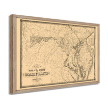 Cargar imagen en el visor de la galería, Digitally Restored and Enhanced 1841 Maryland Map Poster - Framed Vintage Maryland State Map - Historic Maryland Wall Art - Old Map of Maryland Poster - Restored Map of Maryland State