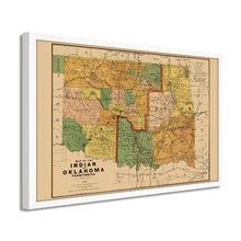 Cargar imagen en el visor de la galería, Digitally Restored and Enhanced 1892 Indian and Oklahoma Territories Map - Framed Vintage Oklahoma Map - Old Map of Oklahoma State Poster - Indian Territory Map & Oklahoma Map Poster
