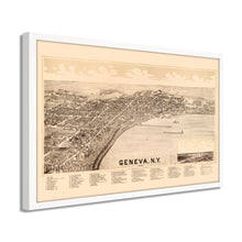 Cargar imagen en el visor de la galería, Digitally Restored and Enhanced 1893 Map of Geneva New York - Framed Vintage New York Map Poster - Old City of Geneva Map History