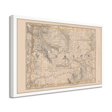 Load image into Gallery viewer, Digitally Restored and Enhanced 1891 Wyoming Map Poster - Framed Vintage Wyoming Map - Restored Wyoming State Map Print - History Map of Wyoming Poster - Old Wyoming Wall Art