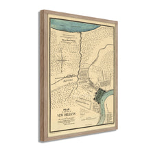 Load image into Gallery viewer, Digitally Restored and Enhanced 1875 Map of New Orleans Poster - Framed Vintage Map of New Orleans - Old New Orleans Wall Art -  Restored Plan of The City of New Orleans Map