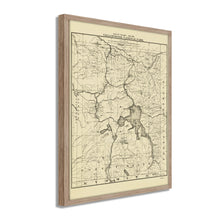 Load image into Gallery viewer, Digitally Restored and Enhanced 1900 Yellowstone National Park Map - Framed Vintage Wyoming Map Poster - Old Wyoming Wall Art - Tourist Routes Map of Yellowstone National Park