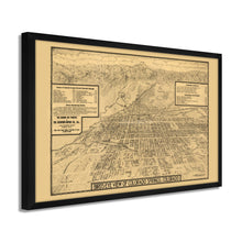 Load image into Gallery viewer, Digitally Restored and Enhanced 1909 Map of Colorado Springs - Framed Vintage Colorado Map Poster - Old Colorado Wall Art - Historic Bird's Eye View Map of Colorado Springs CO