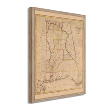 Load image into Gallery viewer, Digitally Restored and Enhanced 1819 Alabama Map - Framed Vintage Alabama Map - History Map of Alabama Poster - Old Alabama Wall Art