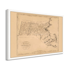 Cargar imagen en el visor de la galería, Digitally Restored and Enhanced 1796 Massachusetts State Map Print - Framed Vintage Map of Massachusetts Poster - Old Massachusetts Wall Art - Restored Map of Massachusetts State