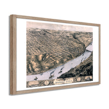 Load image into Gallery viewer, Digitally Restored and Enhanced 1869 Kansas City Map - Framed Vintage Kansas City Wall Art - History Map of Kansas City Missouri