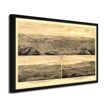 Load image into Gallery viewer, Digitally Restored and Enhanced 1877 Map of Los Angeles California - Framed Vintage Los Angeles Poster - History Map of Los Angeles Poster - Bird's Eye View of Los Angeles Wall Art