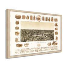 Cargar imagen en el visor de la galería, Digitally Restored and Enhanced 1892 Map of Dallas Texas Poster - Framed Vintage Dallas Map - Old City of Dallas Wall Art - Dallas Texas Map History - Bird's Eye View of Dallas TX Map