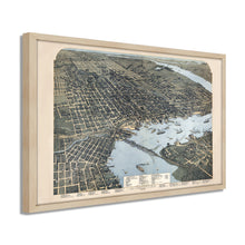 Cargar imagen en el visor de la galería, Digitally Restored and Enhanced 1893 Jacksonville Florida Map - Framed Vintage Jacksonville Wall Art - History Map of Jacksonville Florida - Old Bird's Eye View Map of Jacksonville FL