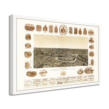 Cargar imagen en el visor de la galería, Digitally Restored and Enhanced 1892 Map of Dallas Texas Poster - Framed Vintage Dallas Map - Old City of Dallas Wall Art - Dallas Texas Map History - Bird's Eye View of Dallas TX Map