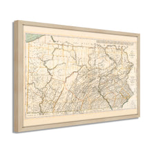 Load image into Gallery viewer, Digitally Restored and Enhanced 1792 Pennsylvania State Map - Framed Vintage Pennsylvania Map Poster - Old Wall Map of Pennsylvania - Restored State of Pennsylvania Wall Art Map