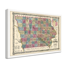 Cargar imagen en el visor de la galería, Digitally Restored and Enhanced 1856 Iowa Map Poster- Framed Vintage Iowa State Map - Old State of Iowa Wall Art - Historic Iowa Wall Map - Sectional & Geological Map of Iowa Poster