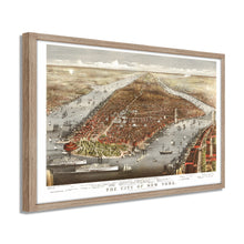 Load image into Gallery viewer, Digitally Restored and Enhanced 1876 Map of New York City Poster - Framed Vintage New York Map Print - Old New York Wall Art - Restored NYC Map - Historic Wall Map of New York City