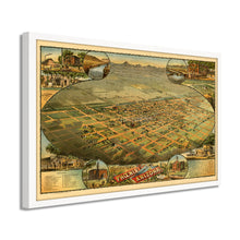 Load image into Gallery viewer, Digitally Restored and Enhanced 1885 Phoenix Arizona Map - Framed Vintage Phoenix AZ Poster - Old Phoenix Wall Art - History Map of Phoenix AZ - Maricopa County Map of Phoenix Arizona