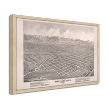 Load image into Gallery viewer, Digitally Restored and Enhanced 1875 Utah Map Poster - Framed Vintage Salt Lake City Map - Old Utah Wall Map - Restored Utah Wall Art - Bird's Eye View of Salt Lake City Utah Poster