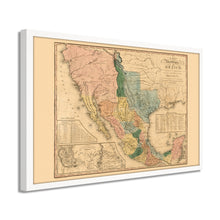 Cargar imagen en el visor de la galería, Digitally Restored and Enhanced 1846 Mexico Map Poster - Framed Vintage Mexico Wall Art - History Map of Mexico States - Old Map of Mexico Poster - Map of the United States of Mexico