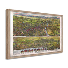 Load image into Gallery viewer, Digitally Restored and Enhanced 1894 Los Angeles Map Poster - Framed Vintage Map of Los Angeles California - Old Los Angeles Wall Art - Bird's Eye View of Los Angeles City Map Print