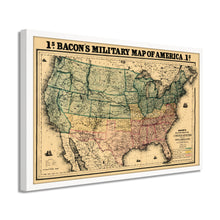Load image into Gallery viewer, Digitally Restored and Enhanced 1862 USA Map Poster - Framed Vintage Map of USA Wall Art - Old United States Map Print - Restored Bacon's Military Map of the United States of America
