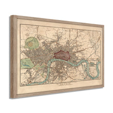 Load image into Gallery viewer, Digitally Restored and Enhanced 1815 London England Map Poster - Framed Vintage London Wall Art - Old City of London Map Print - History Map of London England Wall Art