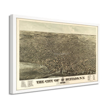 Cargar imagen en el visor de la galería, Digitally Restored and Enhanced 1880 Buffalo New York Map - Framed Vintage City of Buffalo Wall Art - History Map of Buffalo NY - Bird's Eye View of Buffalo New York Poster