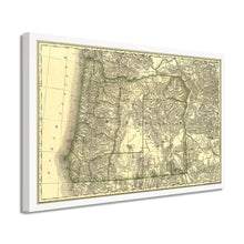 Cargar imagen en el visor de la galería, Digitally Restored and Enhanced 1876 Oregon Map Poster - Framed Vintage Oregon Map Print - Historic Oregon Wall Art - Old Map of Oregon State - Restored Indexed Map of Oregon Poster