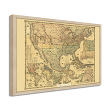 Load image into Gallery viewer, Digitally Restored and Enhanced 1862 United States Map Poster - Framed Vintage Map of United States Wall Art - Colton's Railroad & Military Map of the United States Mexico West Indies