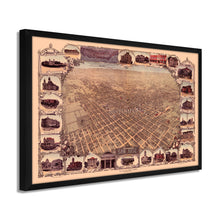 Load image into Gallery viewer, Digitally Restored and Enhanced 1901 San Jose California Map - Framed Vintage San Jose Wall Art - Old San Jose Poster - History Map of San Jose CA - Bird's Eye View of San Jose CA Map