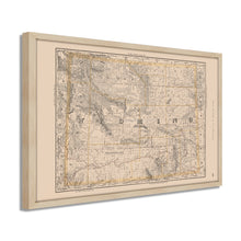 Load image into Gallery viewer, Digitally Restored and Enhanced 1891 Wyoming Map Poster - Framed Vintage Wyoming Map - Restored Wyoming State Map Print - History Map of Wyoming Poster - Old Wyoming Wall Art