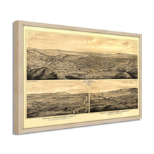 Load image into Gallery viewer, Digitally Restored and Enhanced 1877 Map of Los Angeles California - Framed Vintage Los Angeles Poster - History Map of Los Angeles Poster - Bird's Eye View of Los Angeles Wall Art