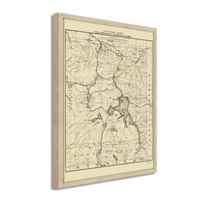 Load image into Gallery viewer, Digitally Restored and Enhanced 1900 Yellowstone National Park Map - Framed Vintage Wyoming Map Poster - Old Wyoming Wall Art - Tourist Routes Map of Yellowstone National Park