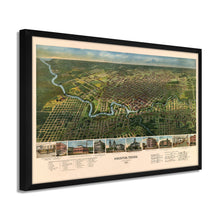 Load image into Gallery viewer, Digitally Restored and Enhanced 1891 Houston Map - Framed Vintage Houston Poster - Old Houston Wall Art - History Map of Houston TX -Historic Bird's Eye View of Houston Texas Map