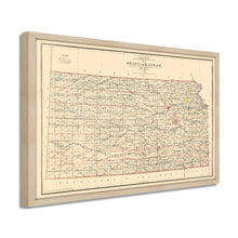 Load image into Gallery viewer, Digitally Restored and Enhanced 1898 Map of Kansas Poster - Framed Vintage Kansas Map Poster - Old Kansas Wall Art - Restored Kansas State Map - Historic State of Kansas Wall Map