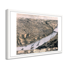 Load image into Gallery viewer, Digitally Restored and Enhanced 1869 Kansas City Map - Framed Vintage Kansas City Wall Art - History Map of Kansas City Missouri